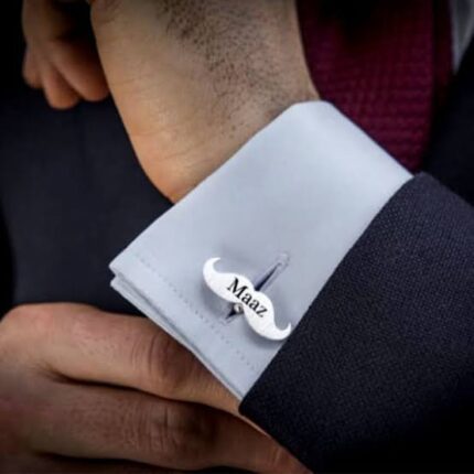 Mustache Name Engraved Cufflinks