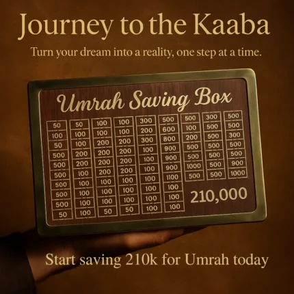 Customized Umrah Saving Box | Money Saving Box For Umrah, Qurbani And Any Goal 210,000